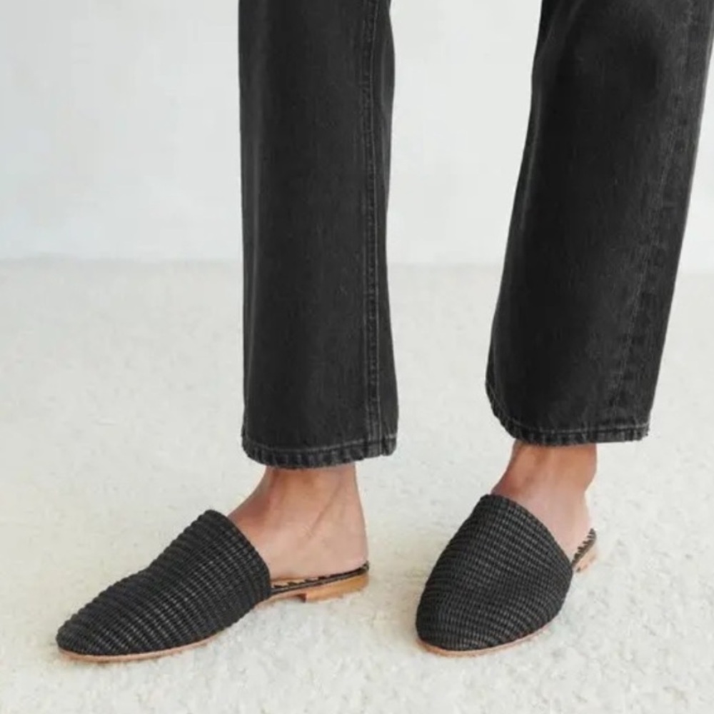 Jenni Kayne Raffia Mule Black Size 39 - Picture 2 of 9